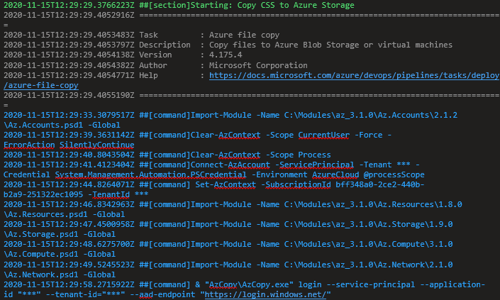 Azure Copy Error